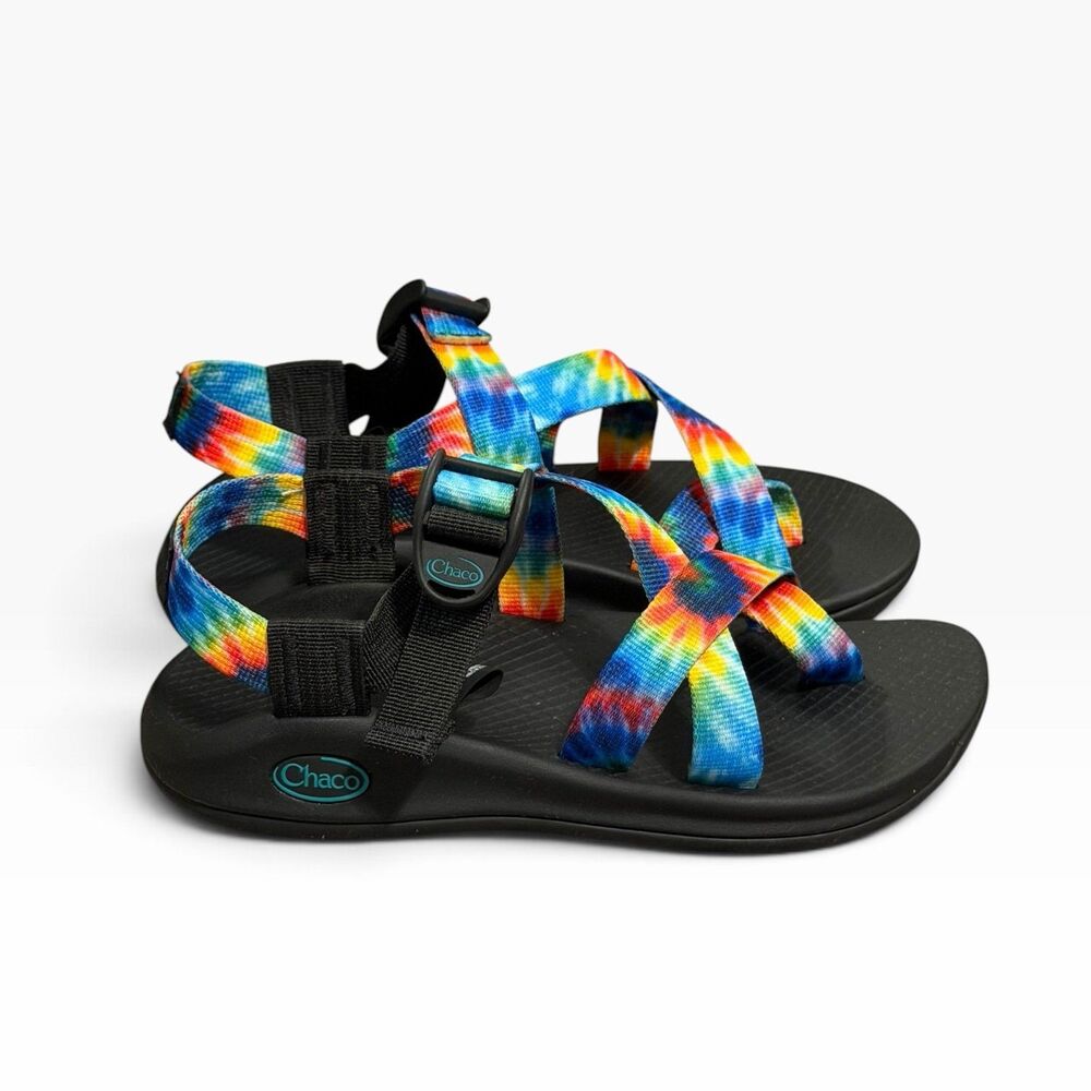 Chaco Z/2 Classic Rainbow Tie Dye Sandals Womens 6 Toe Loop Hiking Water EUC